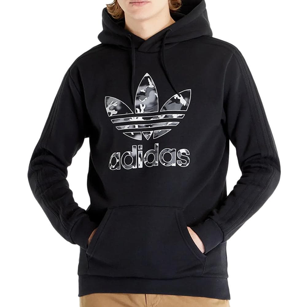 Sweat à Capuche Noir Homme Adidas Camo1 1