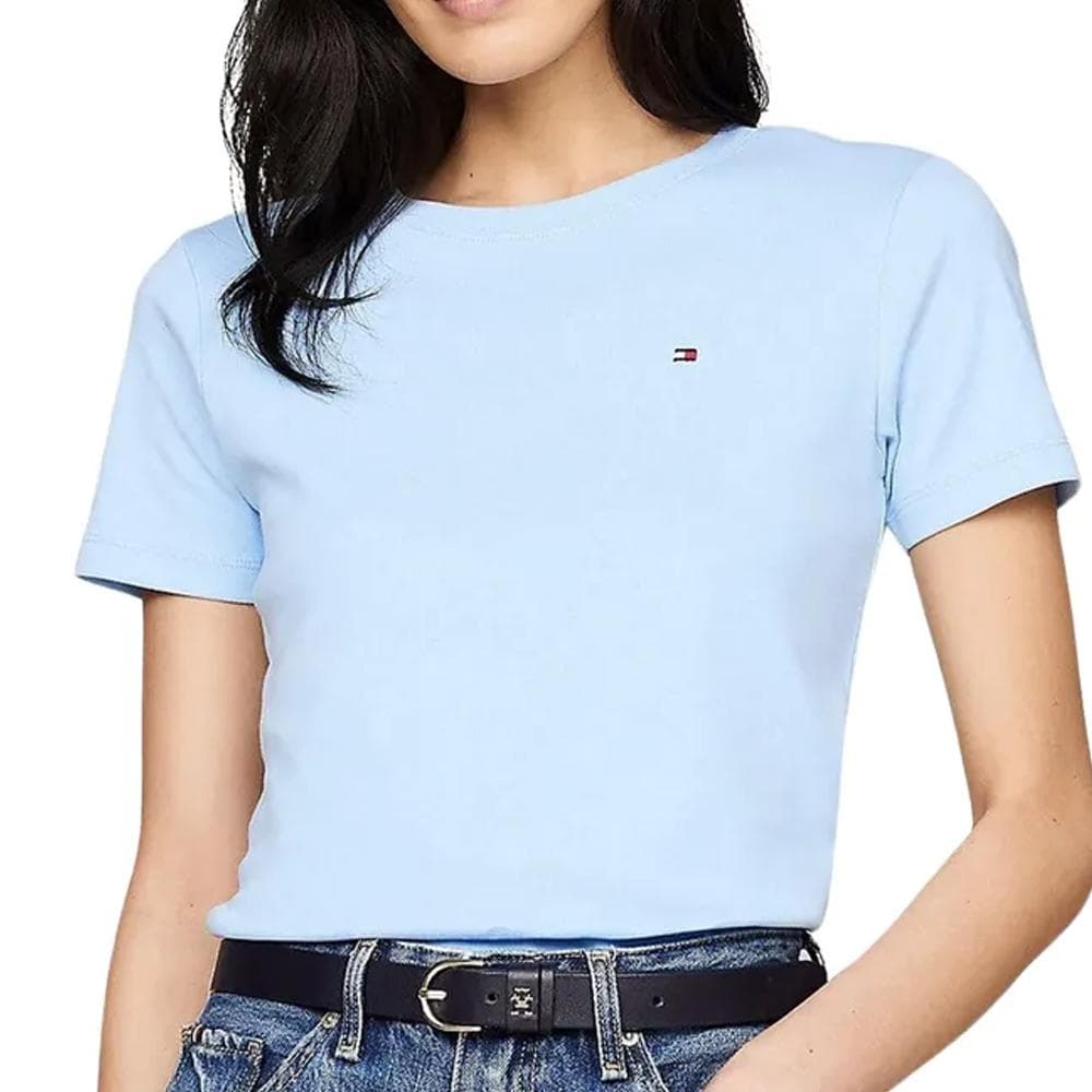 T-shirt Bleu Femme Tommy Hilfiger Slim Cody C-nk Ss 1