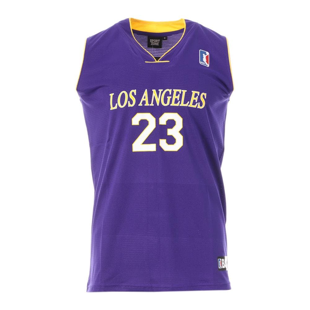 Los Angeles Maillot de Basketball Violet/Jaune Homme Sport Zone 1