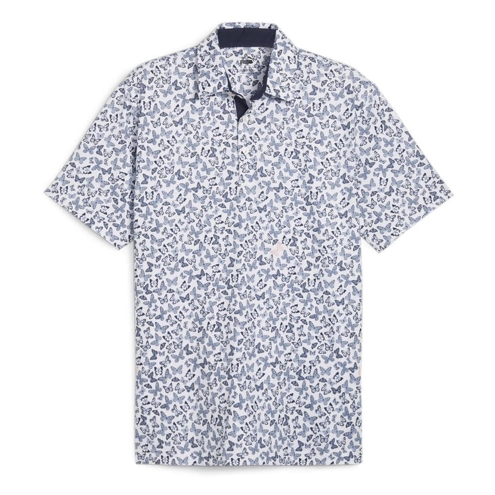 Polo de Golf Blanc/Marine Homme Puma Cloudspun Butterflies 1