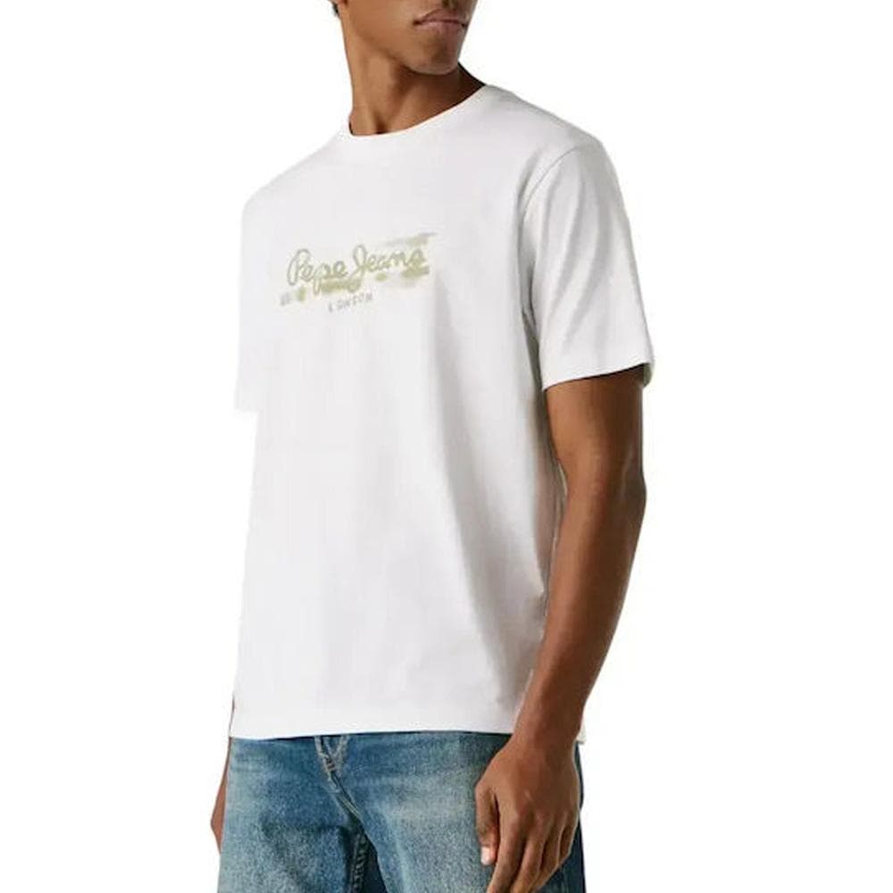 T-Shirt Blanc/Kaki Homme Pepe jeans Pjl M Nd 1