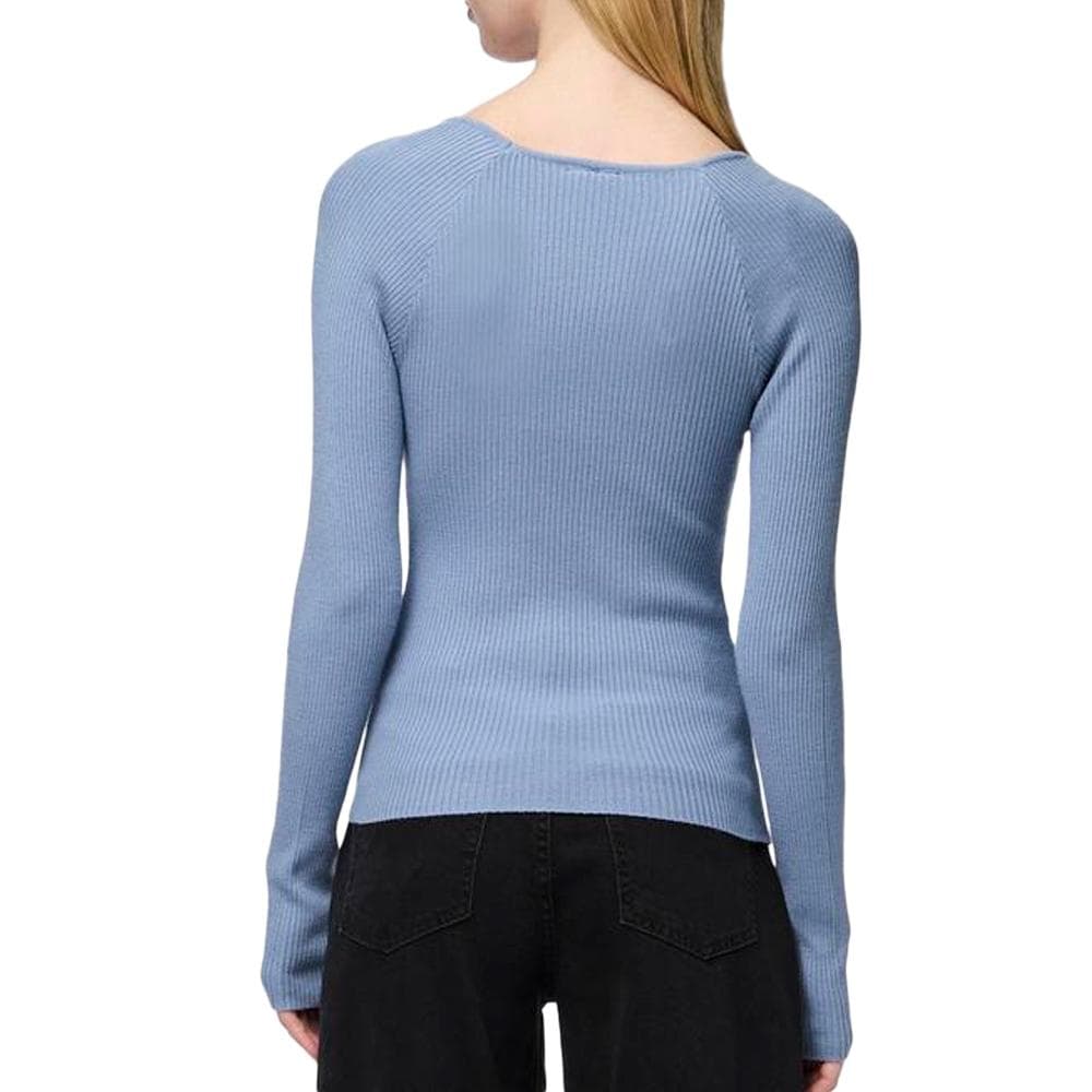 T-Shirt Manches Longues Bleu Femme Pieces Kalu 2