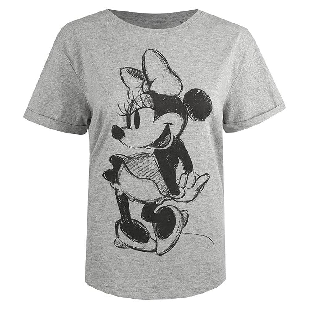 T-Shirt Gris Femme Disney Minnie Sketch 2