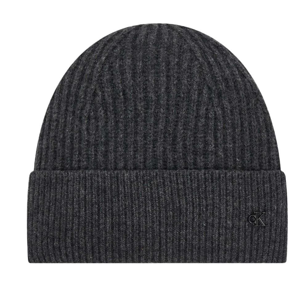 Bonnet Gris Foncé Femme Calvin Klein Jeans Ck Metal Wool 1