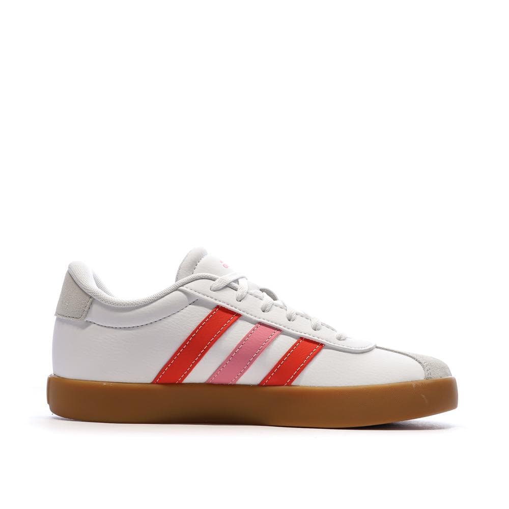 Baskets Blanc/Rose Femme Adidas Vl Court 3.0 K 2