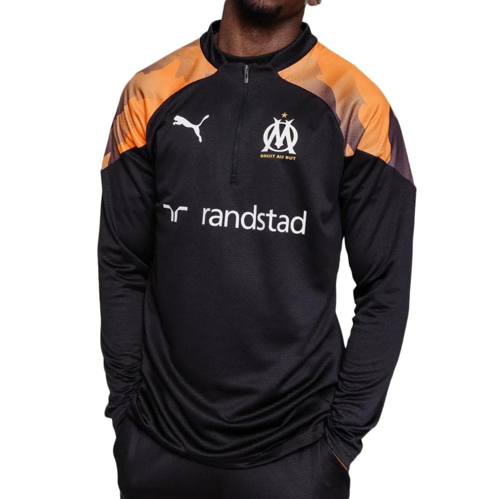 OM Sweat de Training Noir/Orange Homme Puma 2023/24 1