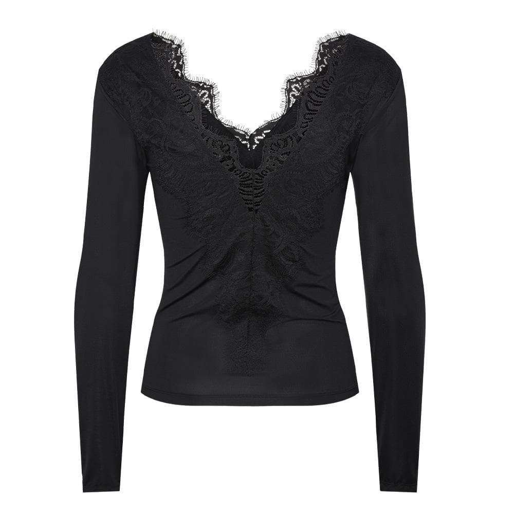 T-Shirt Noir Femme Pieces Pcilu 3