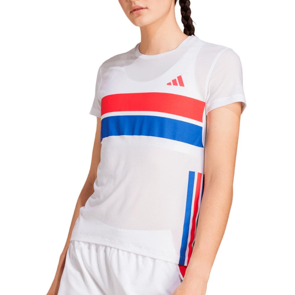 T-shirt de course Blanc Femme Adidas Adizero 1