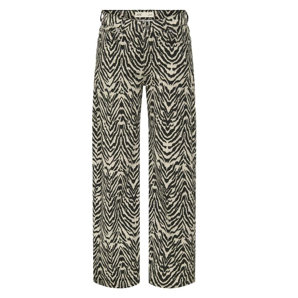 Jean Zèbre Droit Noir/Beige Femme JDY Vanessa Wideleg 1