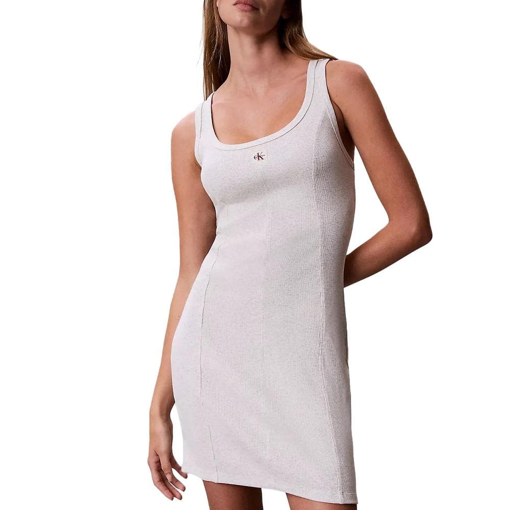 Robe Grise Clair Femme Calvin Klein Jeans Woven 1