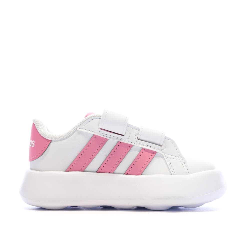 Baskets Blanches/Roses Bébé Fille Adidas Grand Court 2.0 2