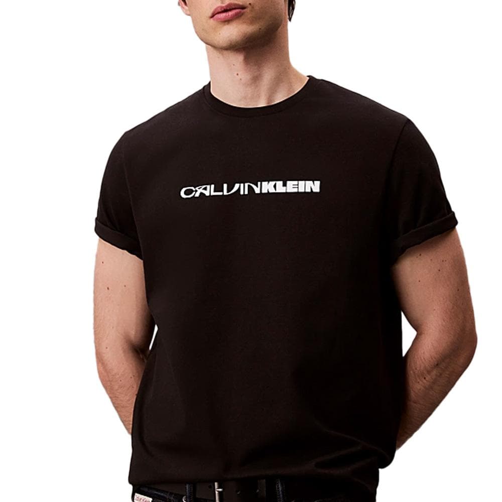 T-Shirt Noir Homme Calvin Klein Jeans 20s Stack 1