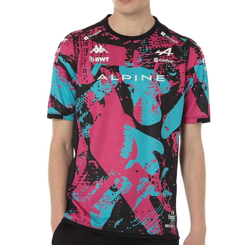 T-shirt Noir/Rose/Turquoise Homme Kappa Kombat 2024 1