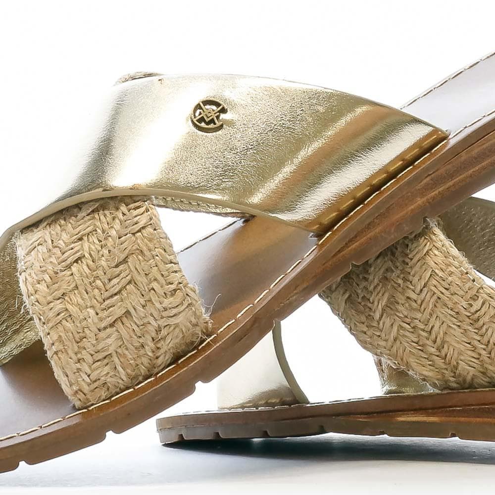 Claquettes Croisées Dorées Femme Chattawak Brana 7