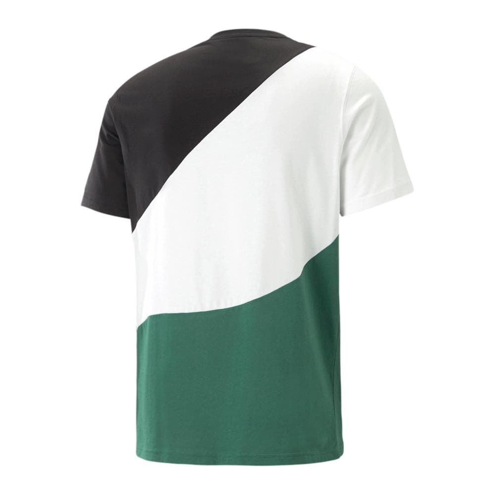 T-shirt Blanc/Noir/Vert Homme Puma Power Cat 2