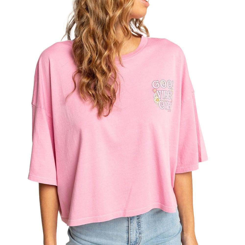 T-Shirt Rose Femme Billabong Feeling 1