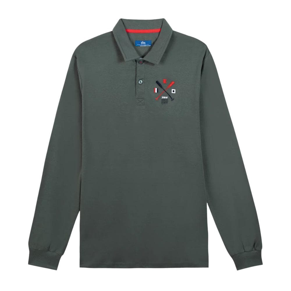 Polo Manches Longues Vert Foncé Homme TBS Sapin 1