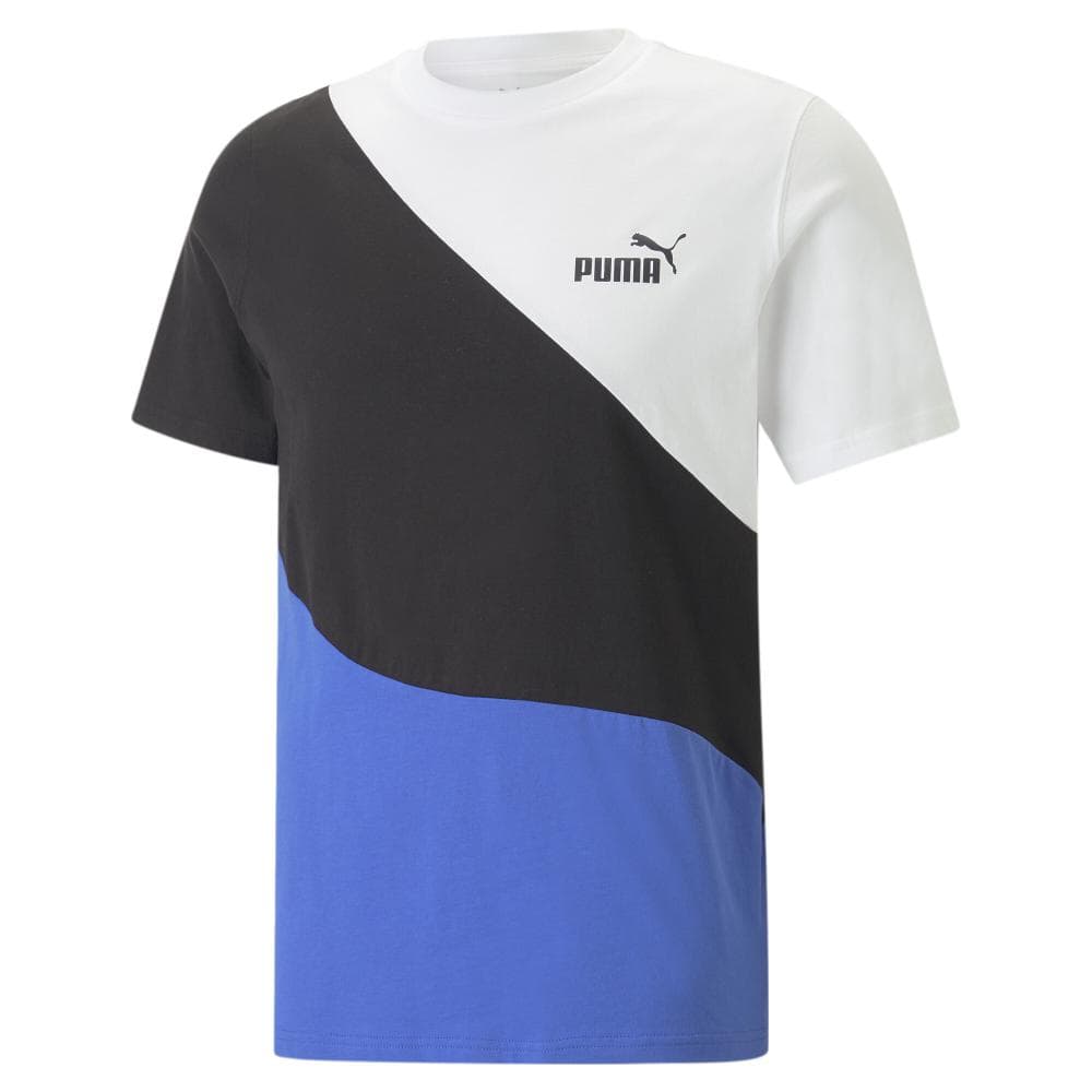 T-shirt Blanc/Noir/Bleu Homme Puma Power Cat 1