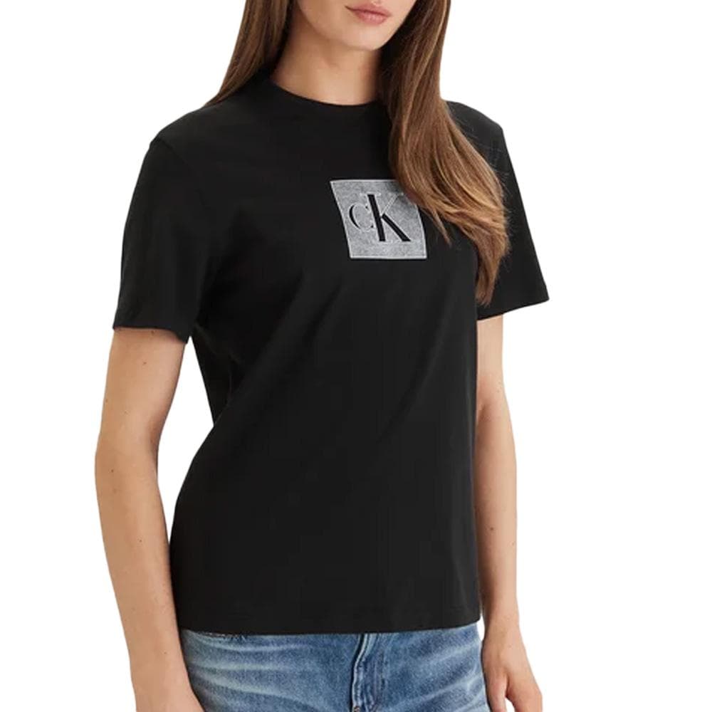T-Shirt Noir Femme Calvin Klein Jeans Monog 1