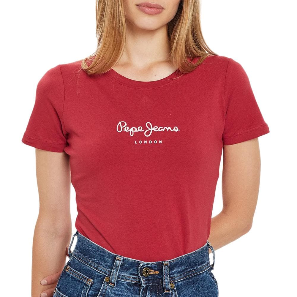 T-Shirt Rouge Femme Pepe jeansNew Virginias 1