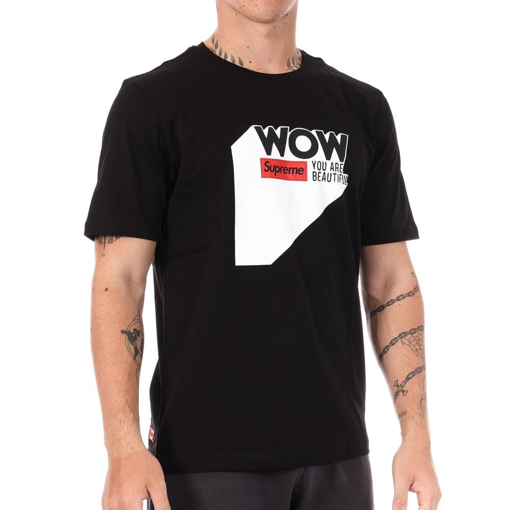 T-shirt Noir/Blanc Homme Supreme Grip Wow 1