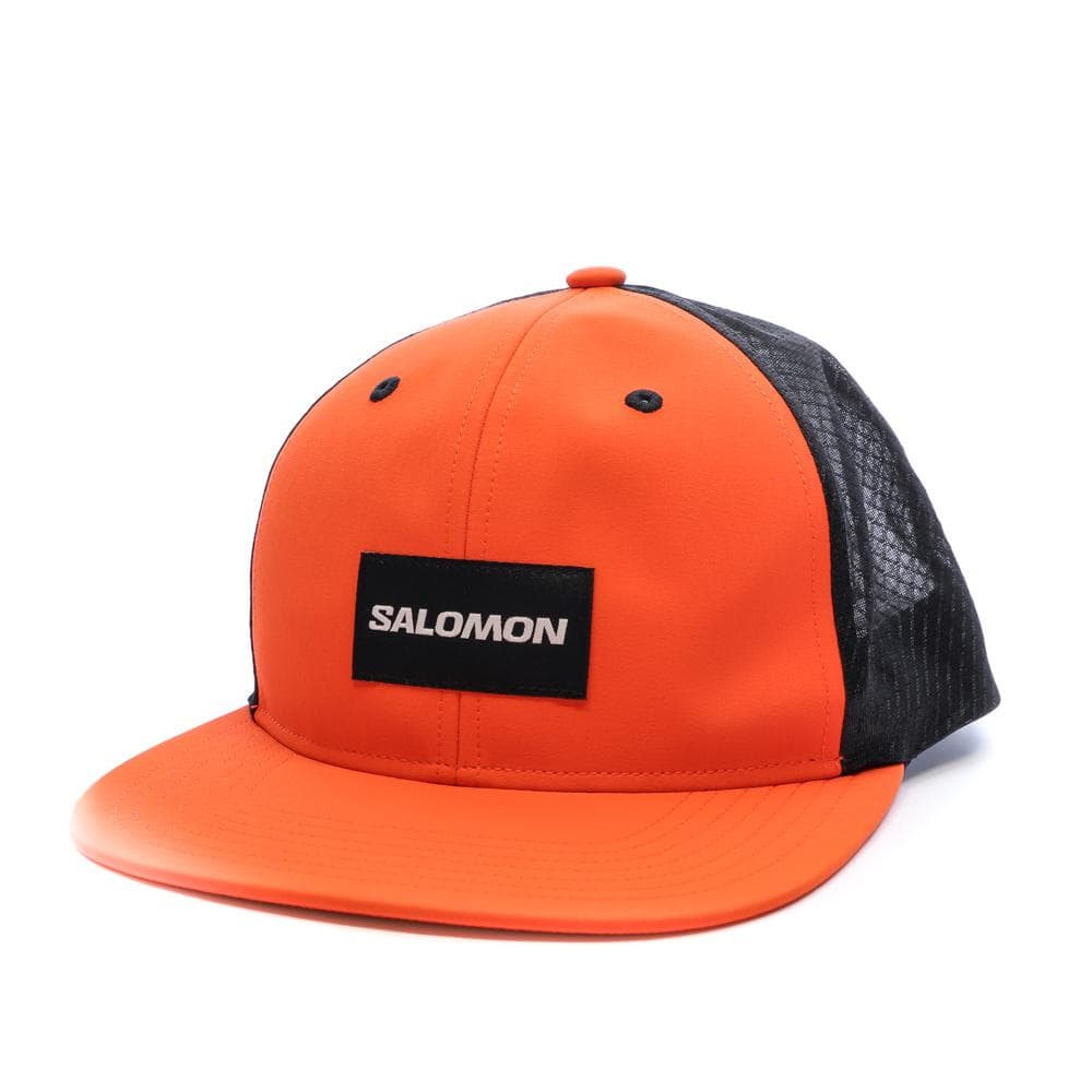 Casquette Noir/Orange Mixte Salomon Trucker Flat Cap Cherry 1