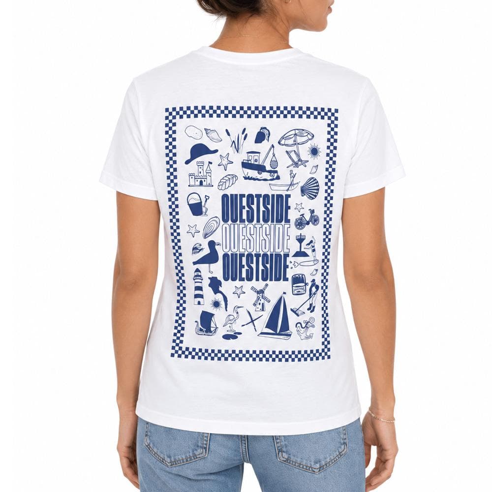 T-shirt Blanc/Bleu Mixte Espace Des Marques Souvenir 4