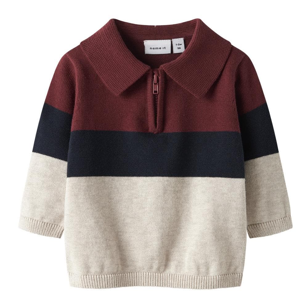 Pull Beige/Marine/Bordeaux Garçon Name it Knit 1