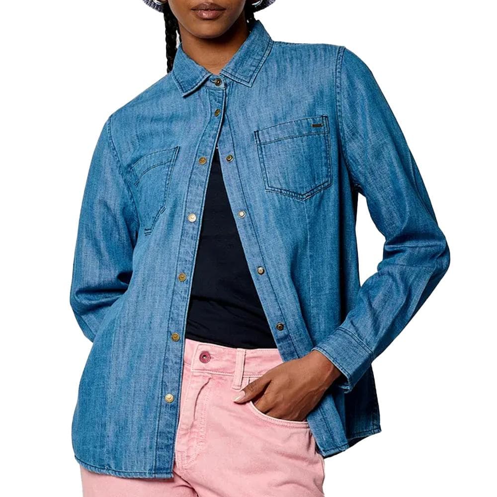 Chemise Manches Longues Bleu Femme Kaporal BINEE 1