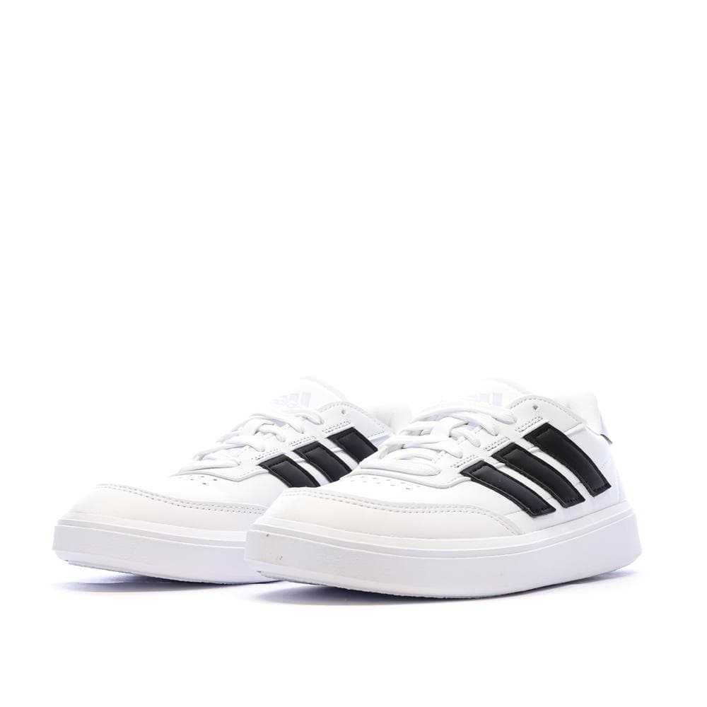Baskets Blanches/Noires Garçon Adidas Courtblock 6