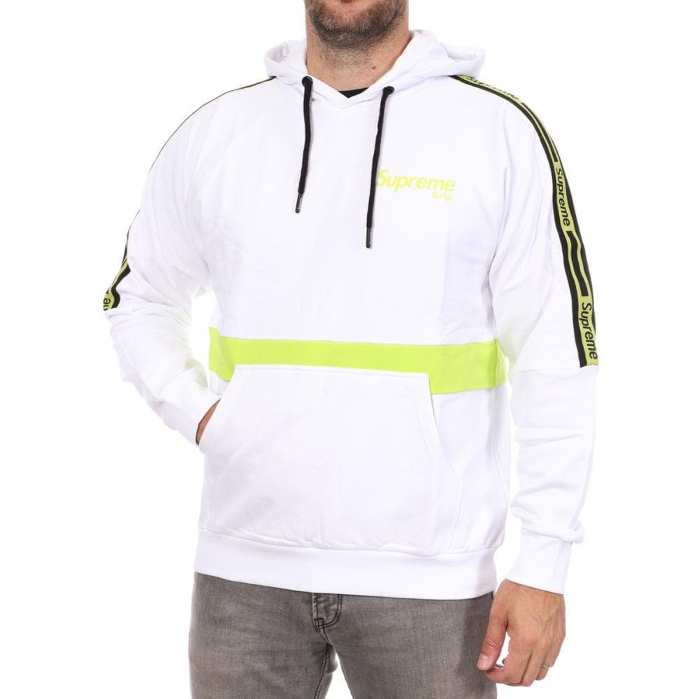 Sweat à Capuche Blanc/Vert Homme Supreme GripHalo 1