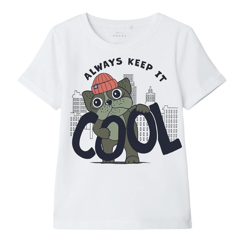 T-shirt Blanc Garçon Name it Vux 1