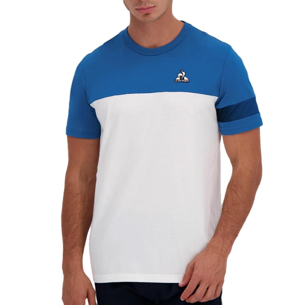 T-Shirt Blanc/Bleu Homme Le Coq Sportif Heritage 1