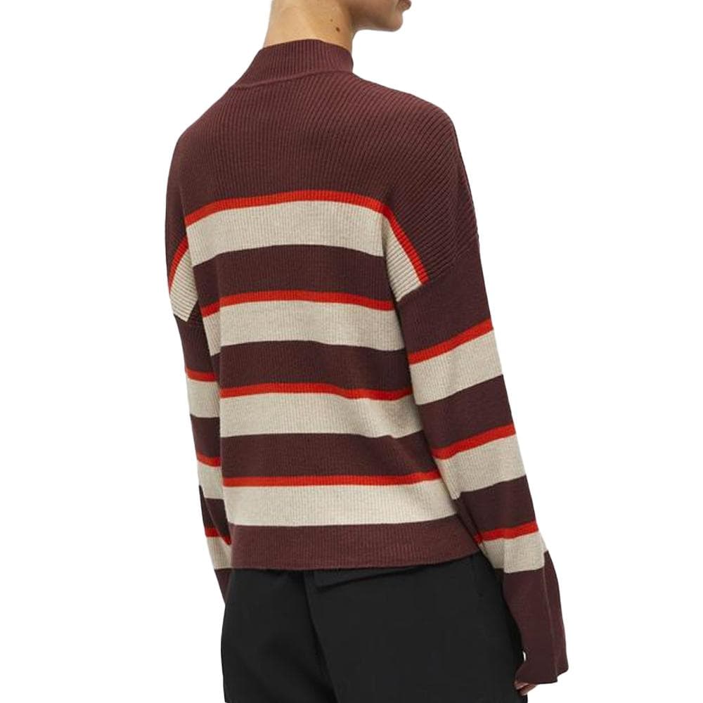 Pull Beige/Bordeaux Femme Object Bright 2