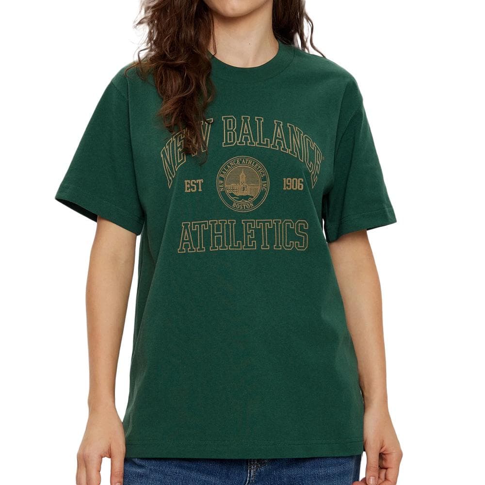 T-Shirt Vert Femme New Balance Athletics Oversized 1