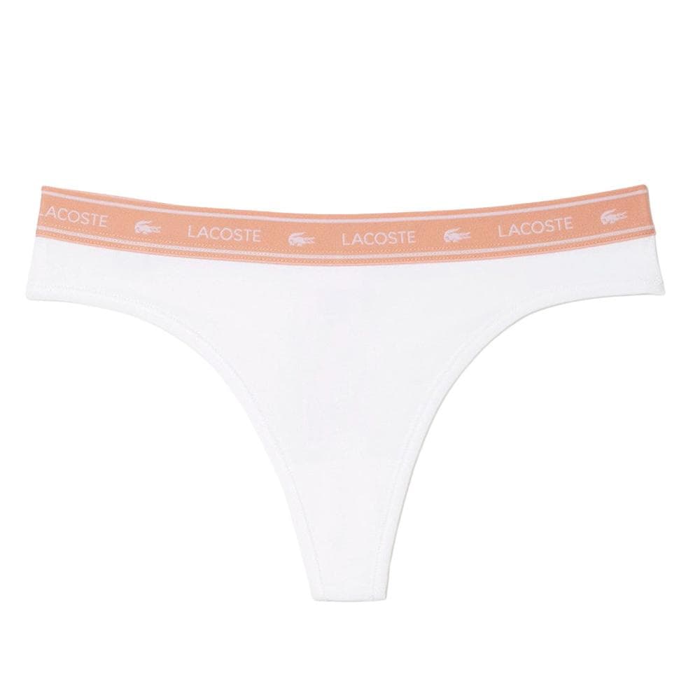 Tanga Blanc/Rose Femme Lacoste More 1