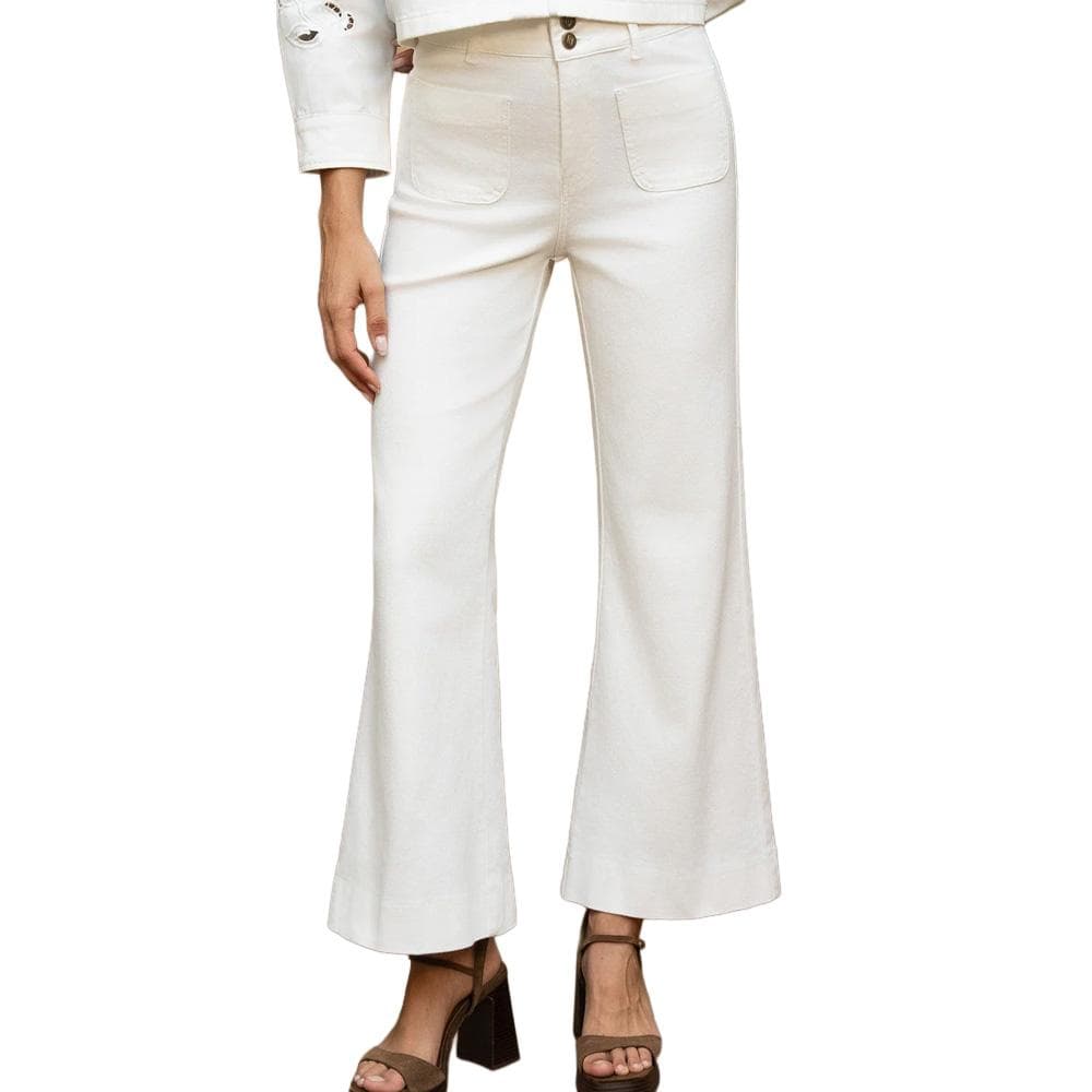 Jean Flare Blanc Femme Oraije Elenette 1 1