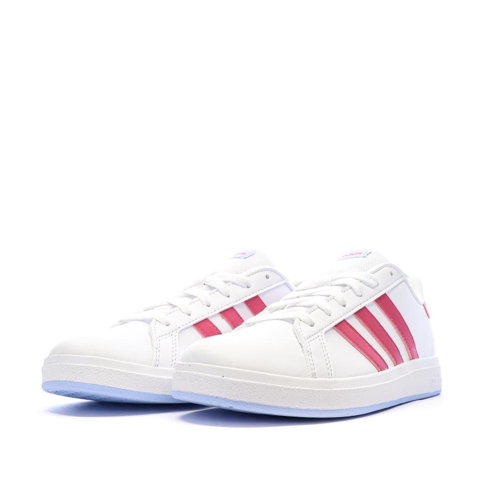Baskets Blanches/Roses Fille Adidas Grand Court 2.00 6