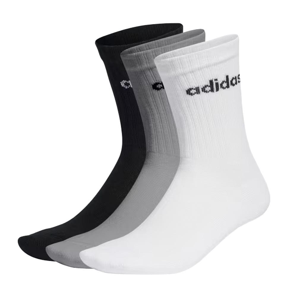 3x Paires de Chaussettes Blanches/Gris/Noir Homme Adidas Lin 1