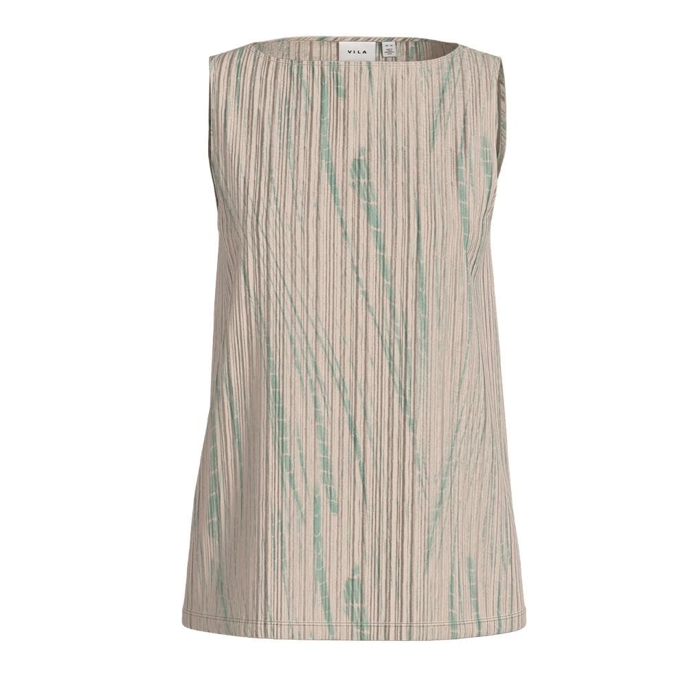 T-Shirt Beige/Vert Femme Vila Vithua 1