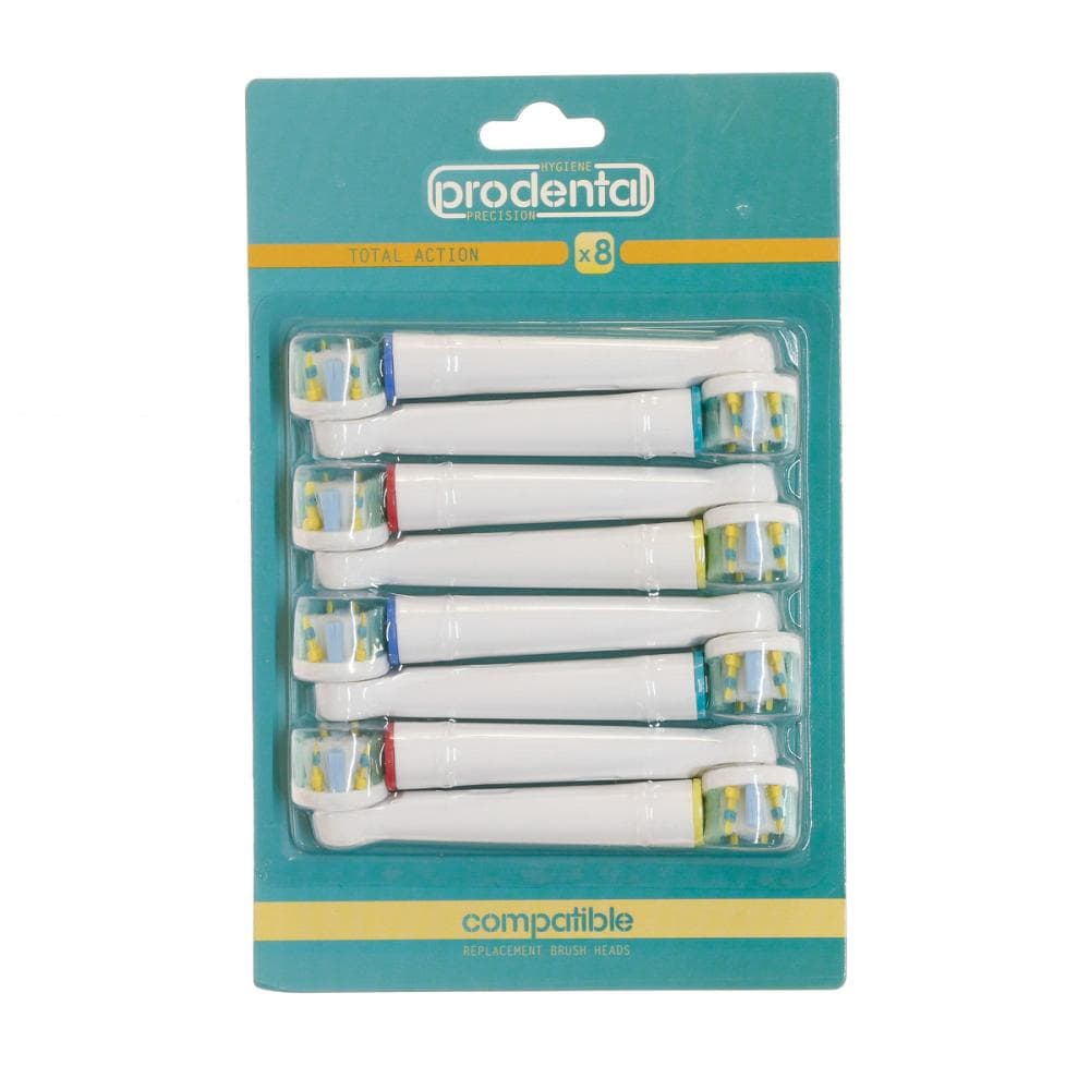 x8 Brossettes de Rechange Prodental Total Action 1