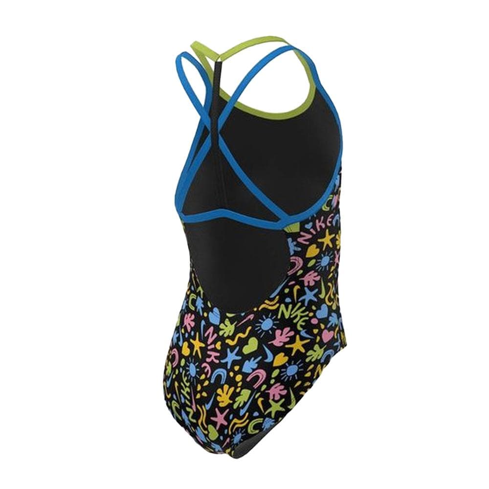 Maillot de bain 1 piece Noire/Vert/Bleu Fille Nike T-crossback 2
