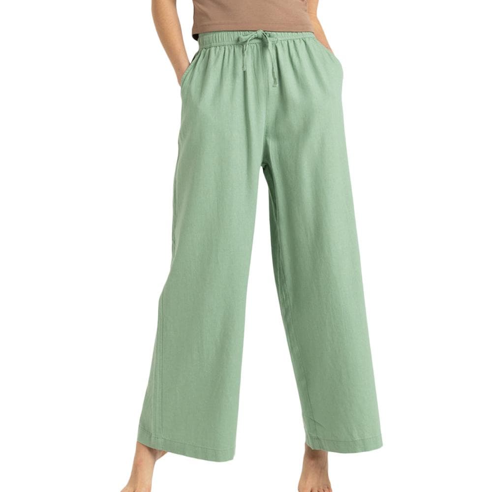 Pantalon fluide en Lin Vert Femme Roxy Lekeitio Break 1