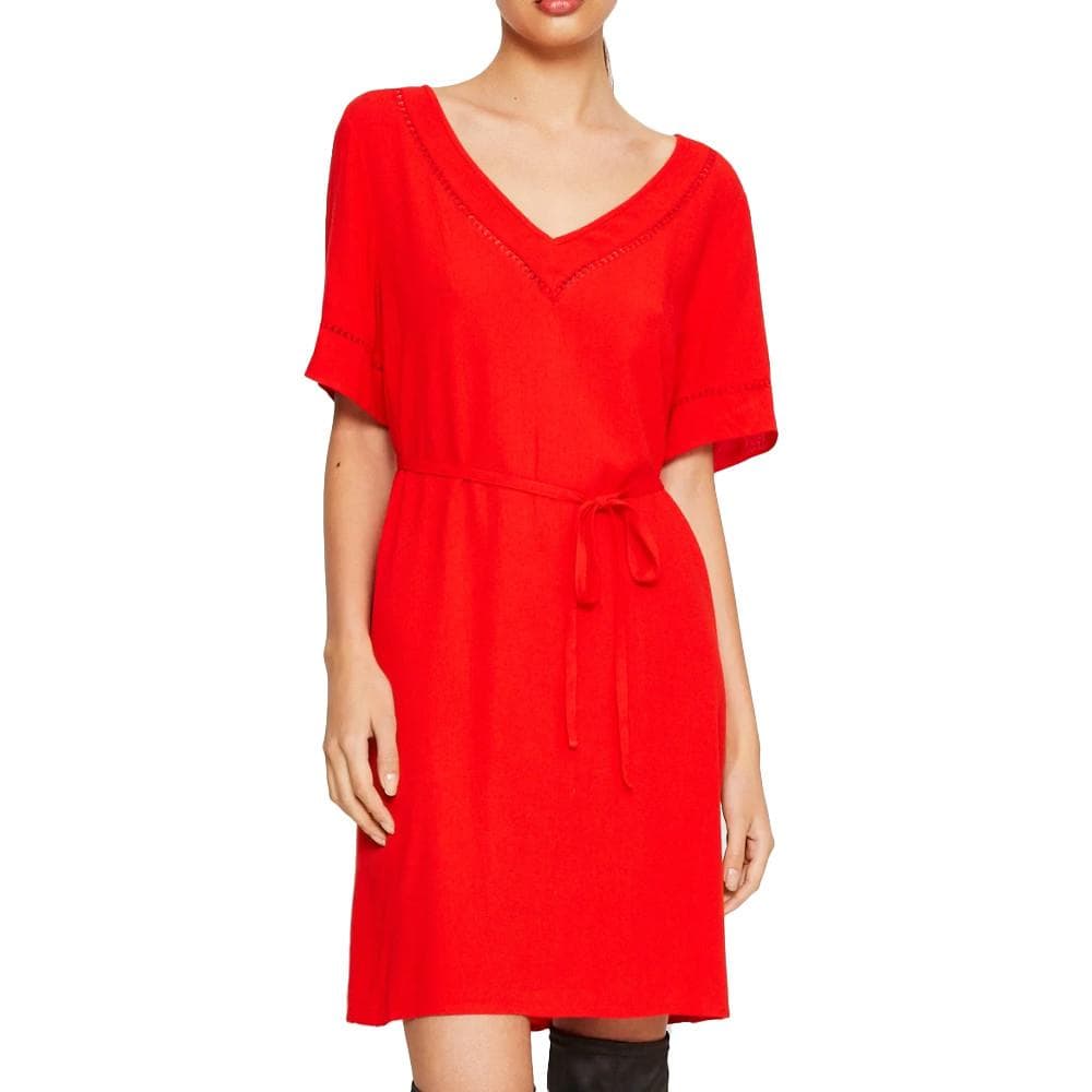 Robe Rouge Femme Vila Detail 1