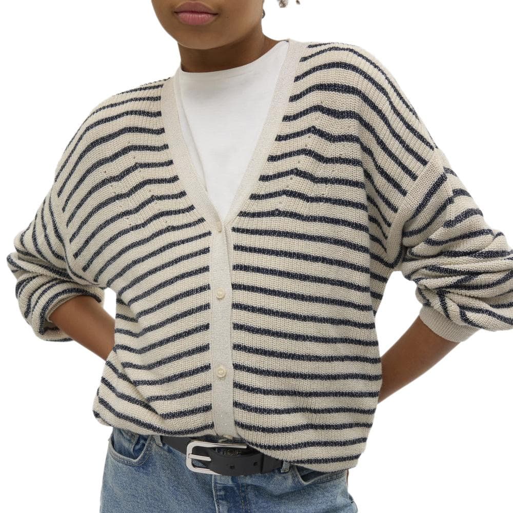 Gilet Marine/Beige à Rayures Fille Vero Moda Newlex 1