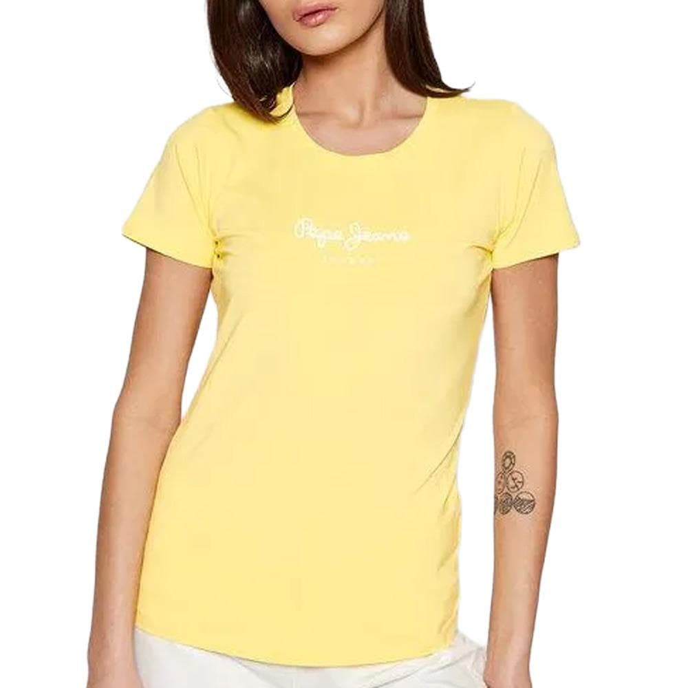 T-Shirt Jaune/blanc Femme Pepe jeans New Virginia 1