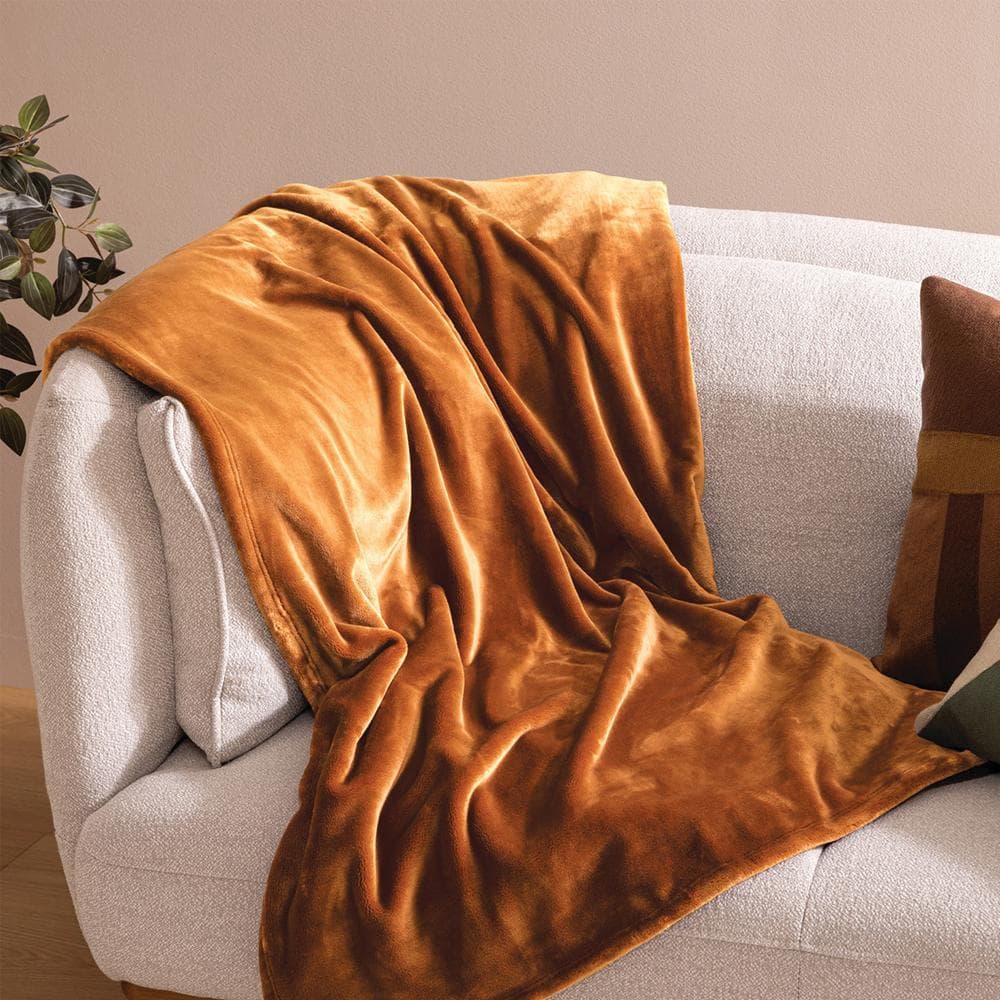 Plaid flanelle Marron Foncé Atmosphera 180x230 Cuddly 2