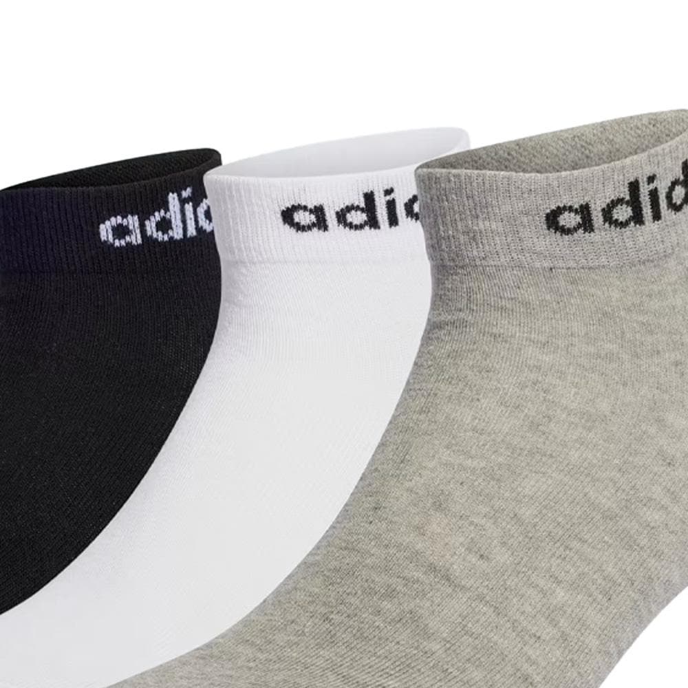 X3 Paires de Chaussettes Gris/Noir/Blanc Mixte Adidas Lin Ankle 2