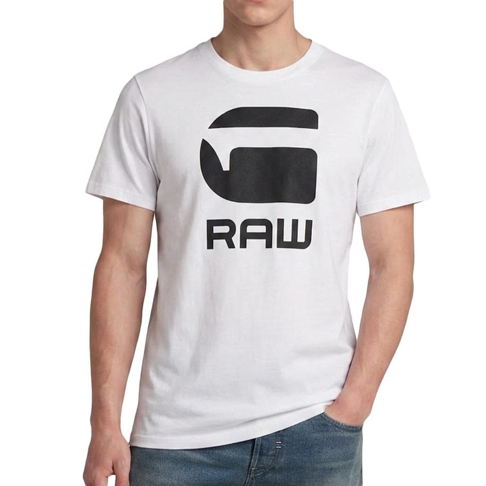T-Shirt Blanc/Noir Homme G-Star RAW Logo 1