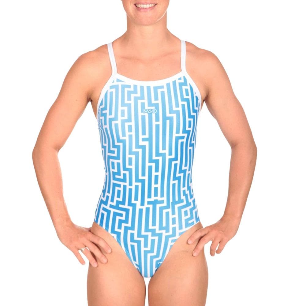 Maillot de bain Bleu/Blanc Femme Mako Nereid Labyrinth 1
